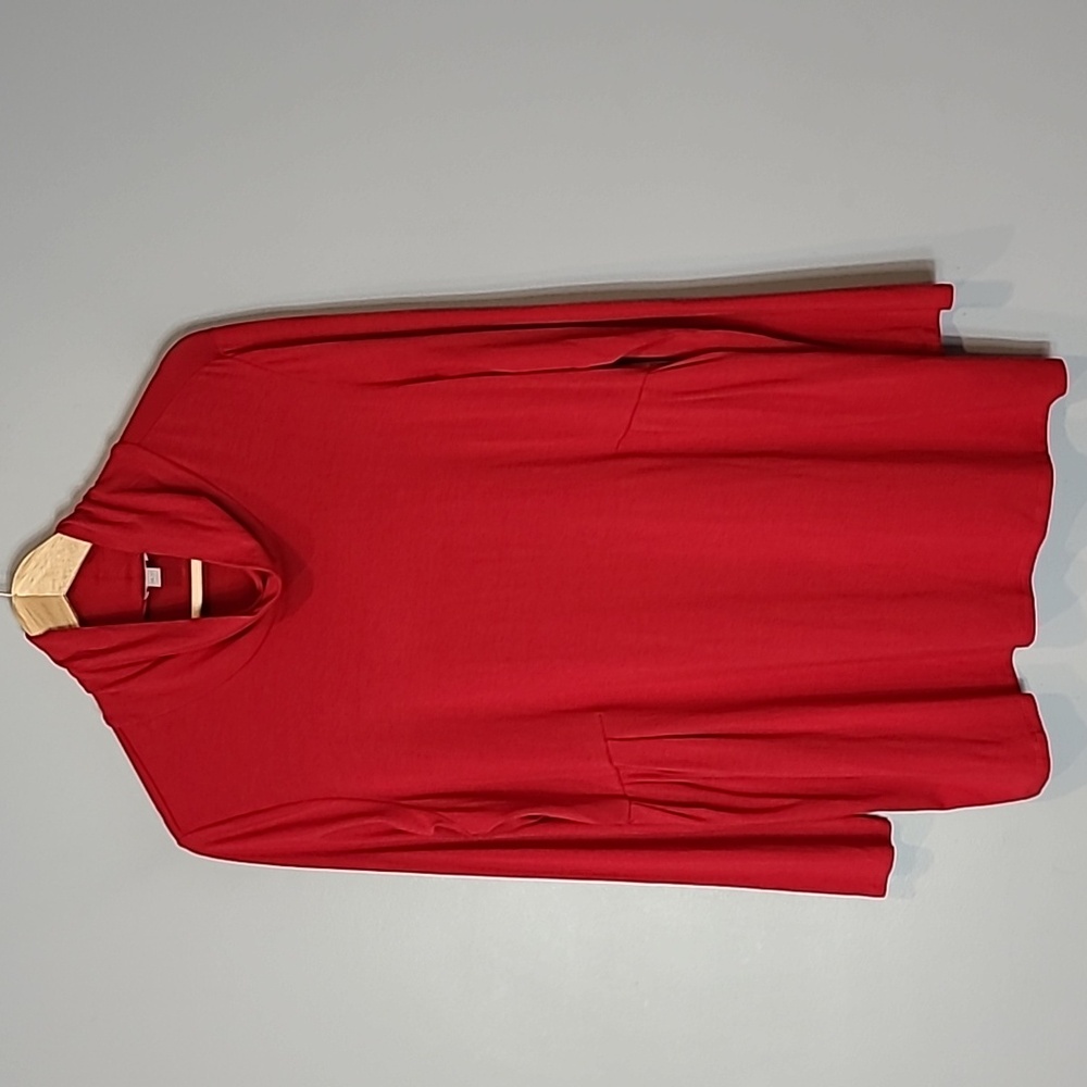 J. Jill Wearever Collection Top Babydoll‎ Red Comfy Flowy Size Large Jersey Knit